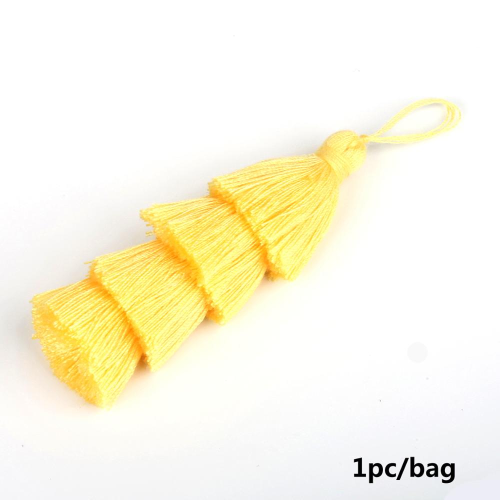 Pampilles en Poly coton 4 couches | Pour décoration de mariage, sac de vêtement accessoire rideaux de couture, pendentifs pampilles à la pour bricolage: Yellow