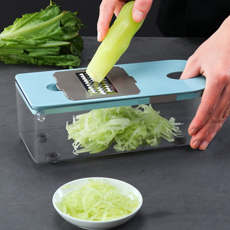 Groentesnijder Ui Chopper Mandoline Slicer Dicer Met 8 Verwisselbare Bladen Veggie Keuken Accessoires Dunschiller Koken Gereedschap