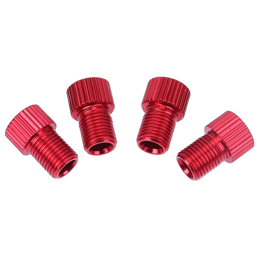 4/5 stk sykkel ventil adapter pumpe dekk ventil adapter konverter presta til schrader kobber sykkel luftventil adapter sykkel tilbehør: 4 stk rød