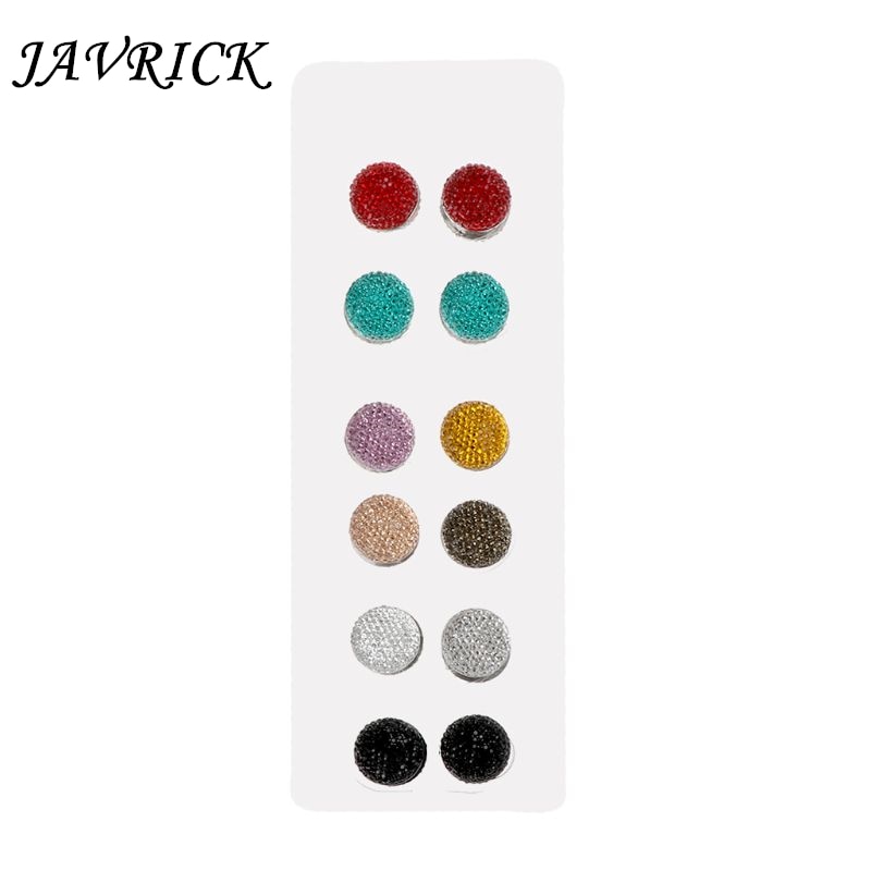 JAVRICK 12 Paare Muslimischen Multi-Verwenden Strass Magnetische Schal Broschen Runde Hijab Stifte