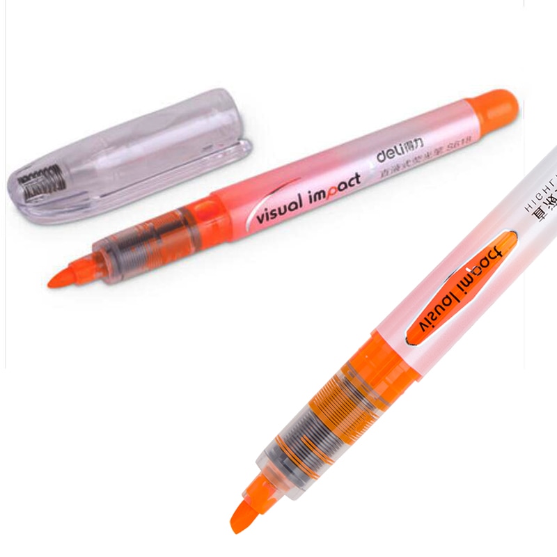 5 stuks lot Straight vloeibare markeerstift marker pen 5 kleuren Oranje rood geel blauw groen kantoor fluorescerende pen deli S618