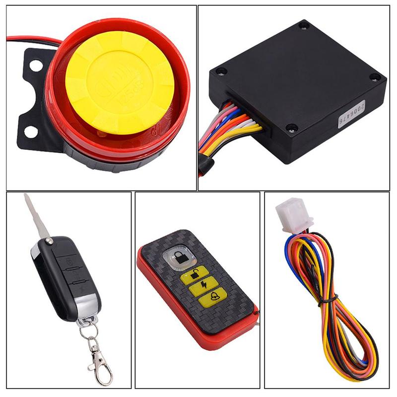 Universal Motorcycle Bike Alarm Flashing Sound Alarm System Start Remote Key Start