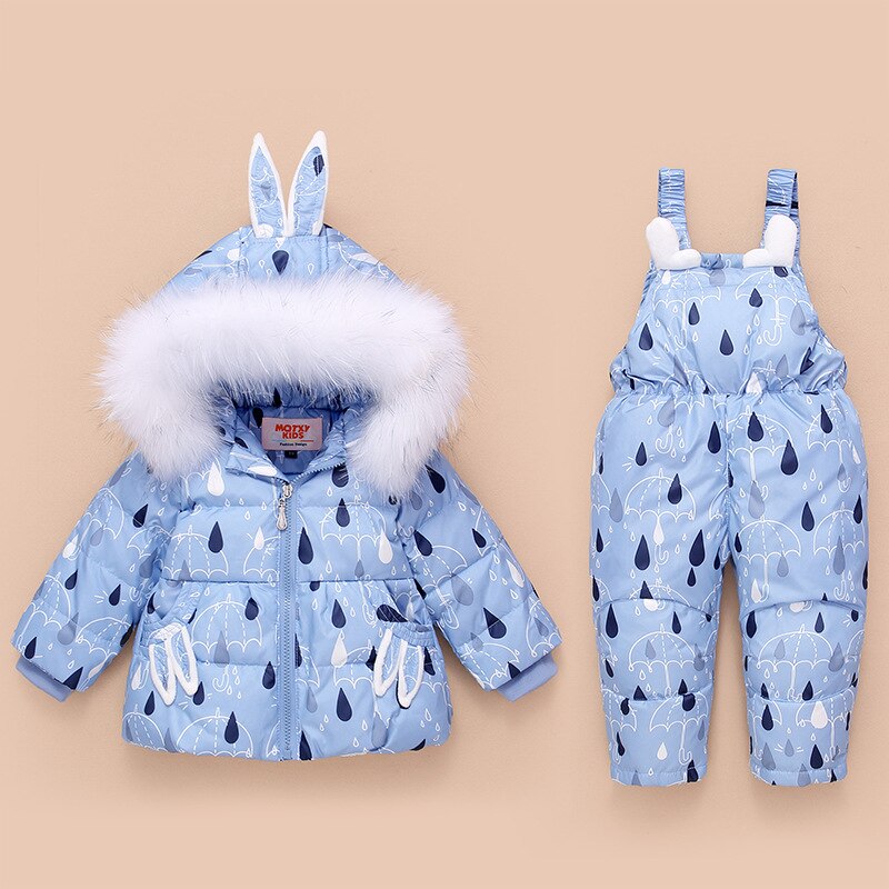 Kinderen Kleding Set Winter Warm Baby Boy Kleding Kids Ski Sneeuw Pakken Overalls Donsjacks Voor Meisjes Bovenkleding Jas + jumpsuit