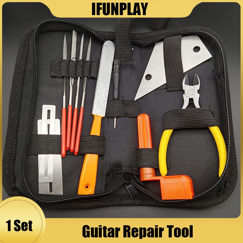 Acoustic Electric Guitar Ukulele Fret Repair Tool Kit Fret Crowning File Polish Took Winder Fret Ruler String Cutter Guitar Part