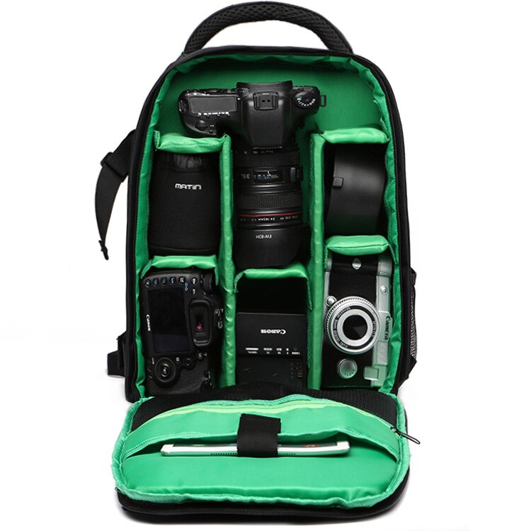Rugzak Camera Gevallen Waterdichte Reizen Handtas Voor Camera Cover Tas Dslr Tas Video Foto Tassen Laptop Voor Canon/Nikon tafels Pc: Green