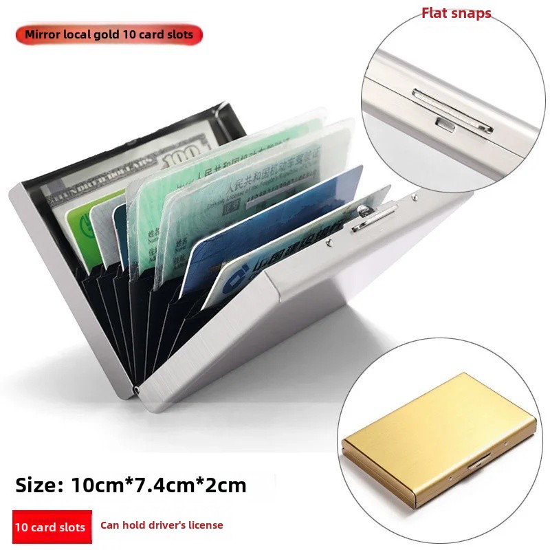 Of The Season Anti-Magnetic Stainless Steel Metal Wallet Unisex High Security Simple Luxury Card Holder Men: PURPLE
