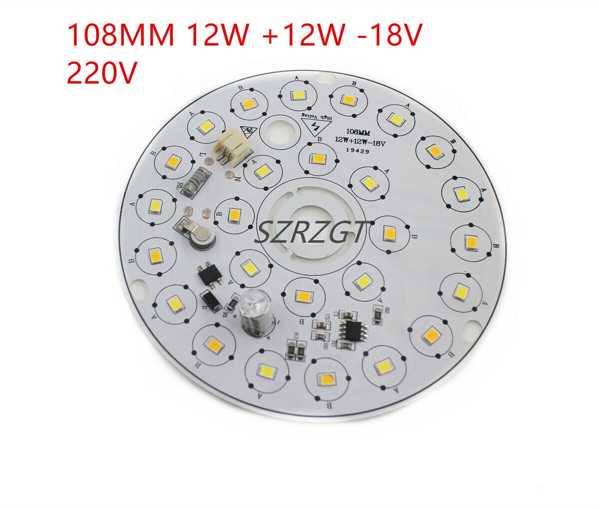 24W 108mm AC 220v led pcb 3528 SMD 12X12W integrated ic driver, Led smart IC SMD