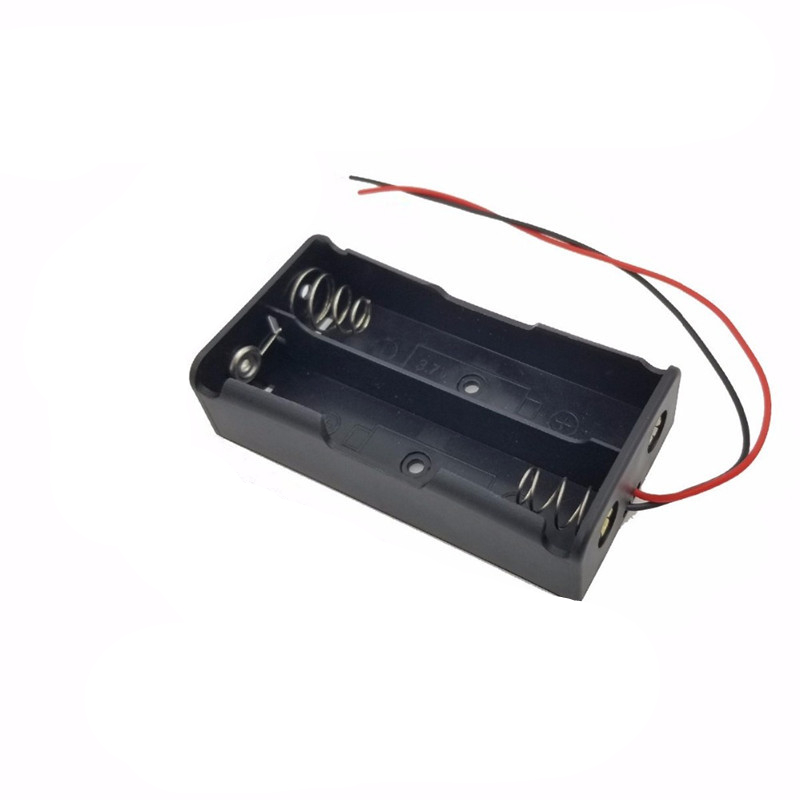Zwarte plastic 1x 2x 3x 4x 18650 batterijhouder 1 2 3 4 sleuf doe-het-zelf batterijclip met draadaansluiting pin: Donkergrijs