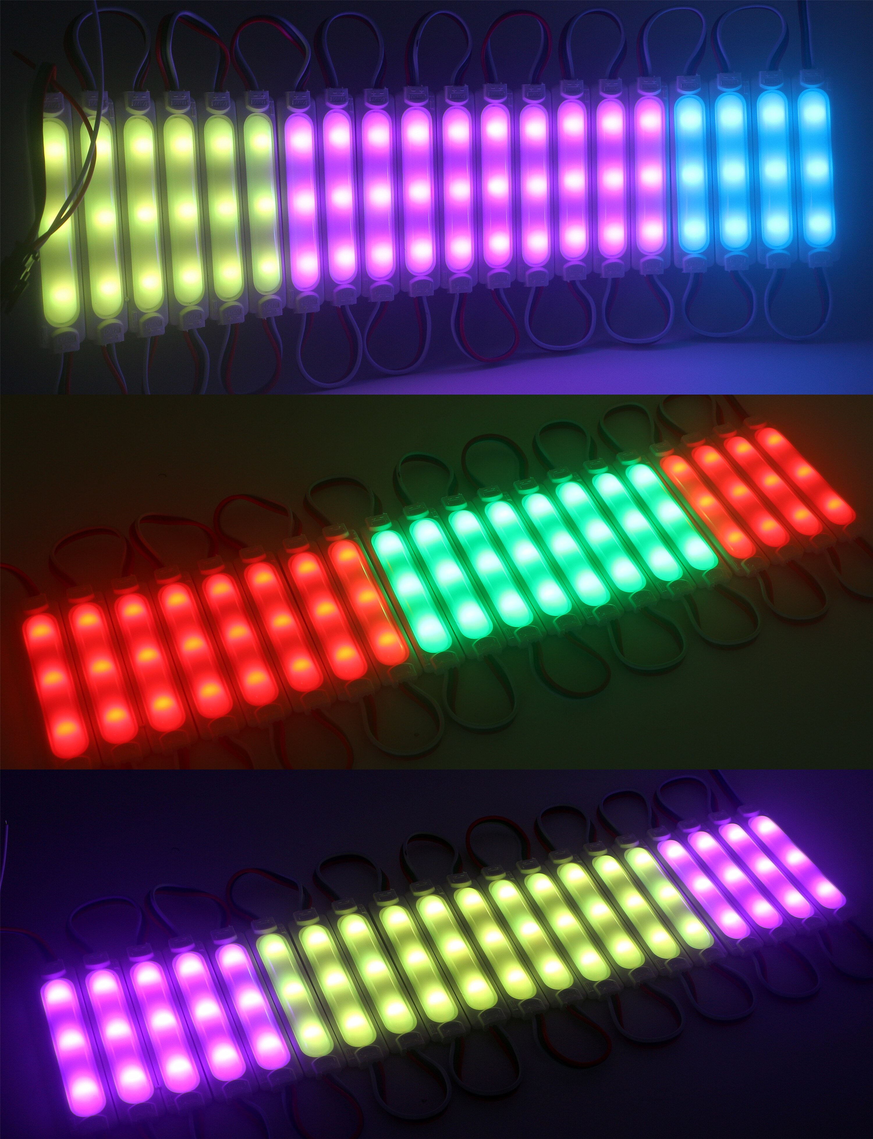 DC 12V Input WS2811 Pixel LED Module, 3pin JST 2811 IC Digital COB RGB Module Smart String Light IP68 Waterproof 20pcs/lot