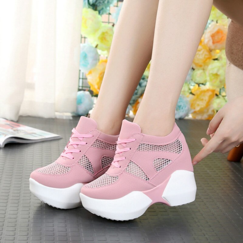 Vrouwen Wandelen Platform Schoenen Hoge Hakken Schoenen Vrouw Wiggen Vrouwen Schoenen Toenemende Sneakers Schoenen Zapatos Mujer SX-10