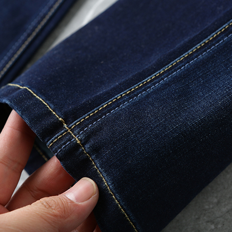 Pantalones vaqueros informales para hombre, Pantalones rectos pequeños, de negocios juvenil, hondos, para las cuatro estaciones, todos los días que combinan con todo, pantalones ajustados resistentes al desgaste