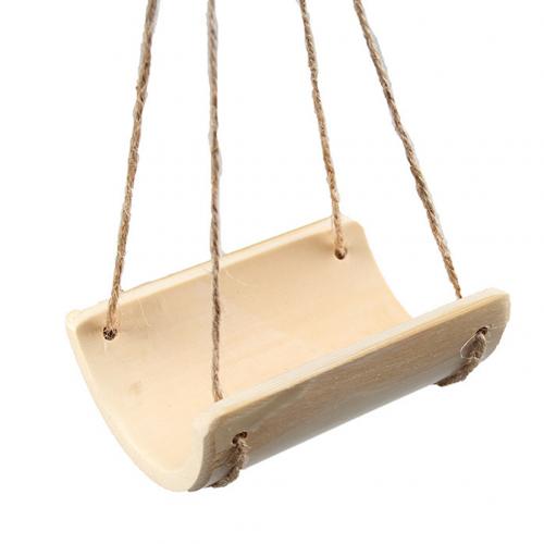 Bamboe Rat Hamster Kleine Huisdier Opknoping Swing Cool Hangmat Kooi Nest Spelen Speelgoed Natuurlijke Bamboe Hout Huisdier Swing Hangmat Kooi nest: S