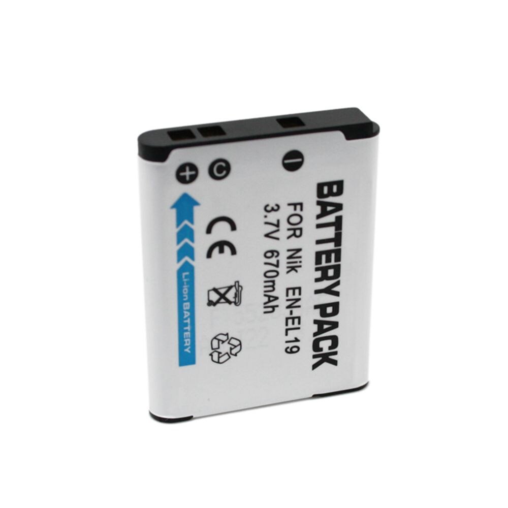 WHCYonline 670mAh EN-EL19 EN EL19 ENEL19 Batterie Pour Appareil Photo Nikon S2500 S100 S2600 S3100 S3200 S3300 S4100 S4200 S4300 S6600