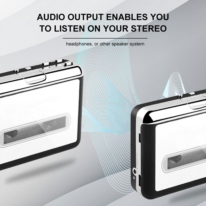 Reproductor de Cassette USB, adaptador de cinta para reproductor de Audio, grabadora de Cassette USB y reproductor a MP3, convertidor de captura