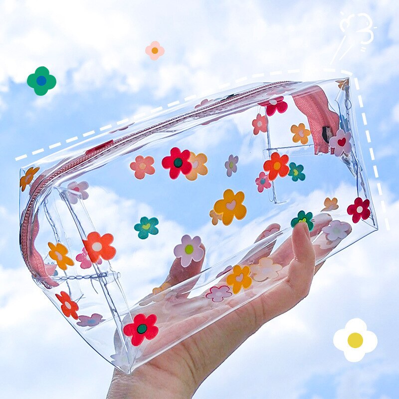 1 Pc Meisje Clear Cosmetische Zak Pvc Transparante Make-Up Tas Voor Vrouwen Waterdichte Rits Beauty Case Travel Toilettassen