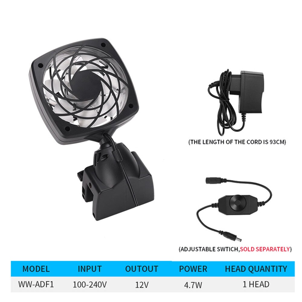 NICREW – ventilateur d'aquarium 360-110 V, contrôle automatique de la température, système de refroidissement à eau rotatif 240 degrés, silencieux, détachable: 1 Fan Set / UK Plug