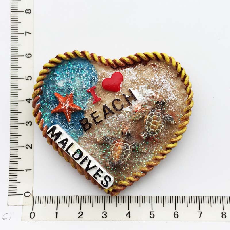 Imanes de nevera de recuerdo turístico de Maldivas asiáticas, artículos de decoración, artesanías, de colección de refrigerador magnético: Verde militar