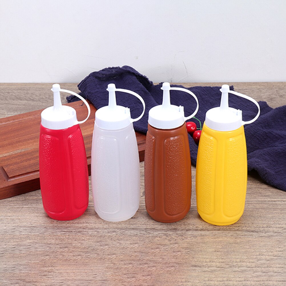 Plastic Squeeze Bottle Jam Sauce Bottle Kitchen Condiment Dispenser Bottle