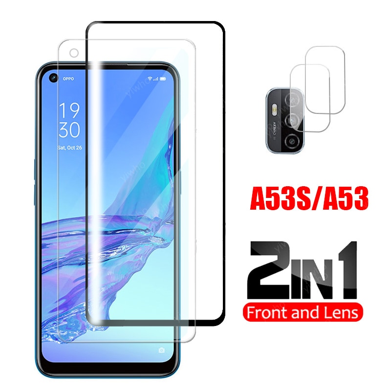 Vidrio Protector para oppo a53s, Protector de cámara de vidrio para oppo a 53 s, película templada de pantalla frontal de seguridad de 6,5 ", a53s