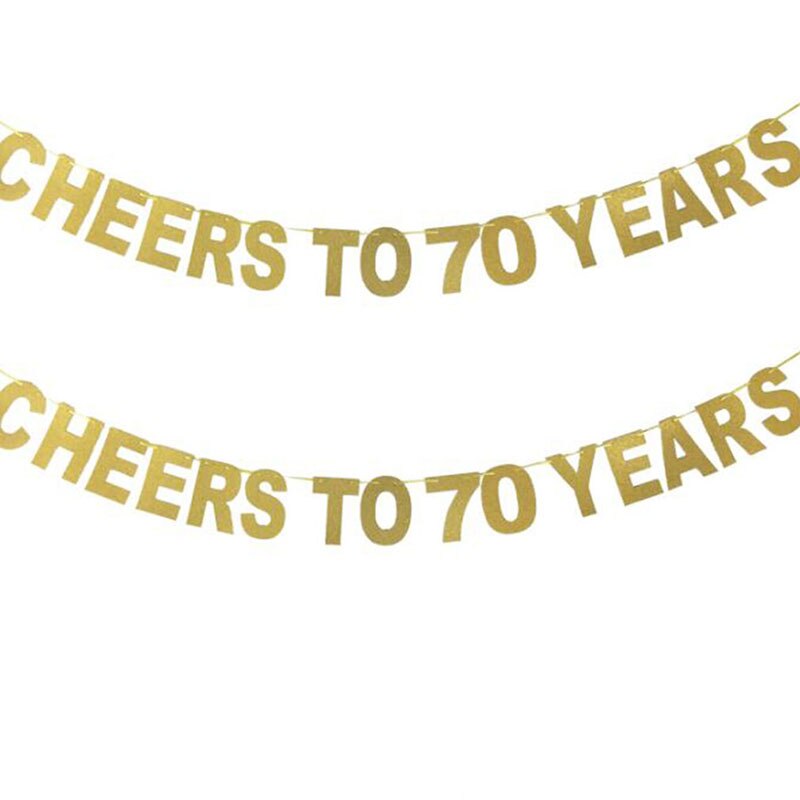 Gold Glitter Banner Cheers To 30 40 50 60 70 Years Letter Birthday Party Banner Garland Wedding Celebration Decoration: 05