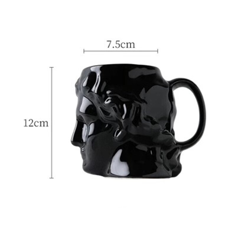 580ml Ceramic 3D Apollo Mug Coffee Mugs Ancient Greek gods Cups Cute Office Mugs Milk Mug Home Decoration Birthday: Black