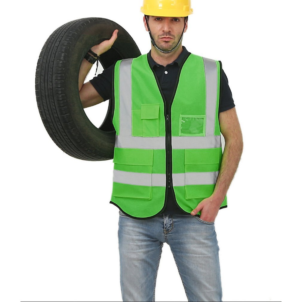 Multi-tasche reflektierende weste Radfahren verkehrs weste Neutral Sleeveless Hygiene arbeiten reflektierende kleidung