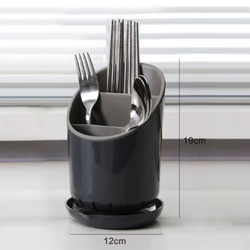 1pc Besteck Lagerung Halfter Kunststoff Abtropffläche Ablauf Behälter Trocknen Gestell Geschirr Tisch Messer Löffel Gabel Container Küche Werkzeug: Licht Grau