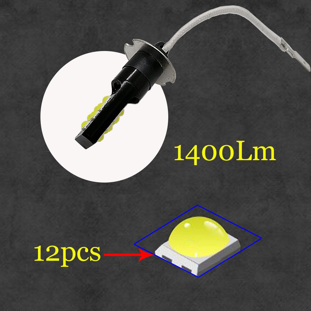 2 Stuks Mistlamp H1 Led H3 Leds Super Heldere High Power 3030 Chip Auto Mistlamp Auto Tail Running achteruitrijlichten 12V