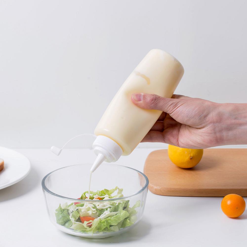 OTHERHOUSE Squeeze Squirt Kruiderij Flessen met Cap Deksels Ketchup Mosterd Mayo Sauzen Olijfolie Flessen Keuken Gadget