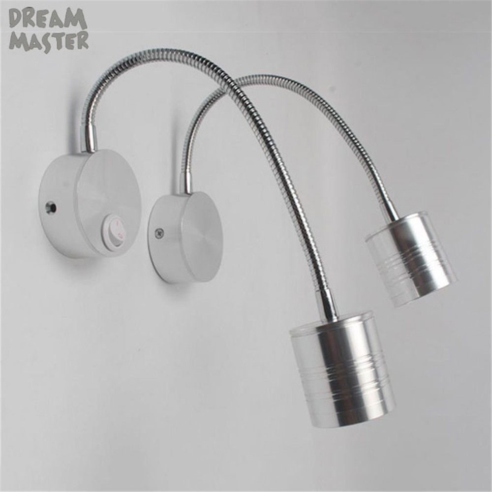 5W led flexible hose wall light L28cm L38cm neck bedside reading bending lamp mirror desk painting above lights 85-265V