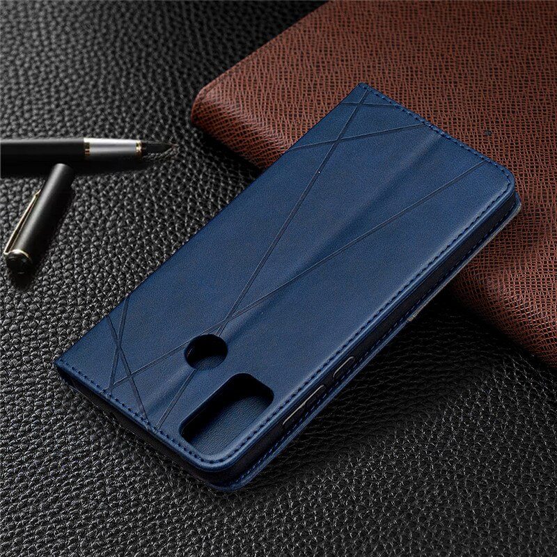 Voor samsung galaxy  a21s hoesje magnetische leren slanke hoes voor samsung  a21s sm -a217f a 21s a21 s flip stand zakelijke telefoonhoes