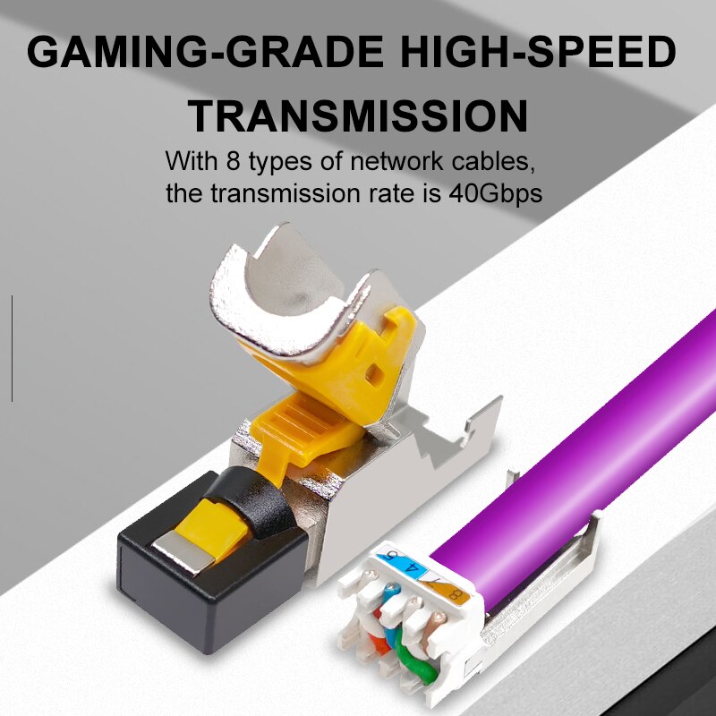 Cat8 Ethernet Patch Cable S/FTP 22AWG Screened Solid 2000Mhz (2Ghz) Up to 40Gbps Future 5th-Gen LAN