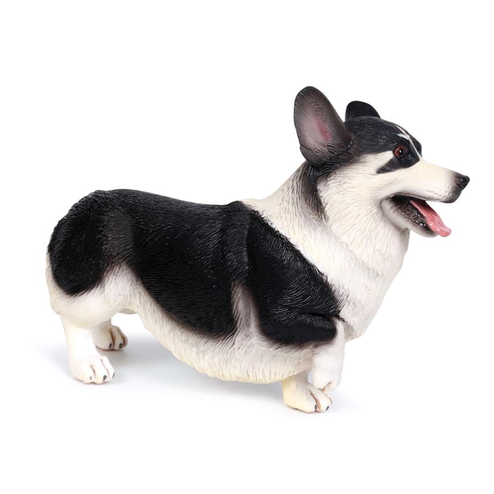 Levensechte Corgi Hond Diermodel Pvc Effen Beeldje Desktop Ornament Kids Speelgoed