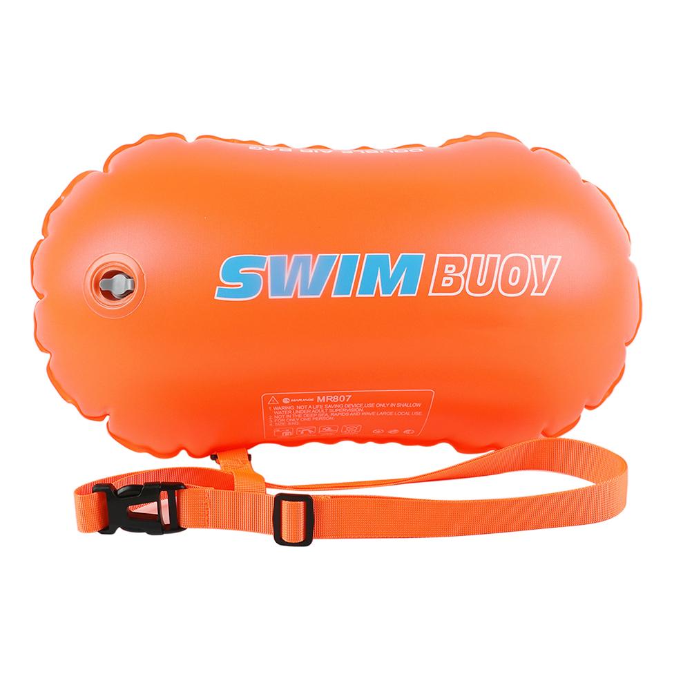 Zwemmen Boei Opblaasbare Veiligheid Float Zak Dubbele Airbag Zwemmen Float Air Dry Bag Voor Watersport Zwemmen Accessoires: orange