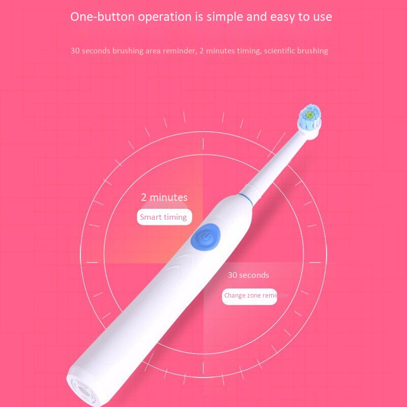 H1201 Rotary Electric Toothbrush Usb Induction Charging Rechargeable Toothbrush Adult 1 Set 3 Tooth Head Waterproof Cleaning O