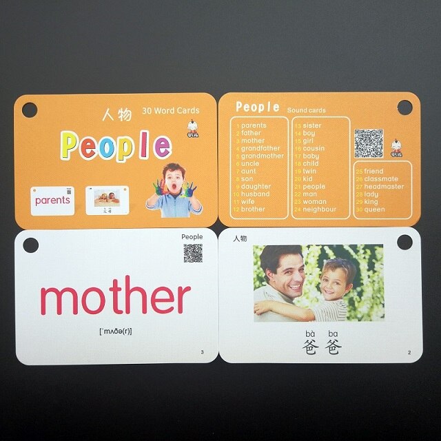 32 Stks/set Fruit Groenten Chinese & Engels Flash Kaarten Pocket Kaart Baby Chlidren Educatief Speelgoed: H