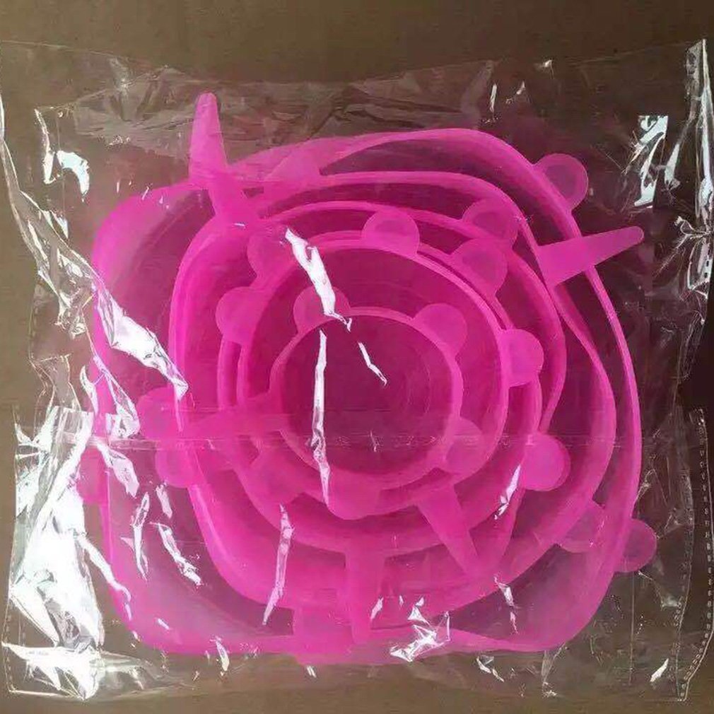 Deksel Deksel Keuken Siliconen 6 Stuk Vers Houden Deksel Universele Accessoires Kom Deksel Verzegelde Cling Food Grade Siliconen deksel