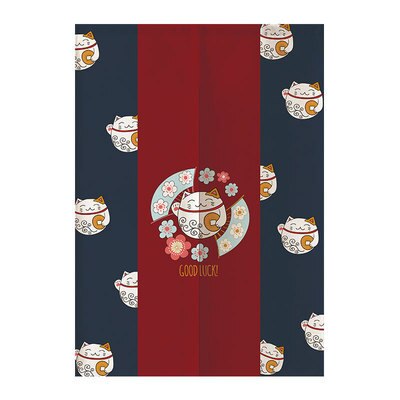 Japansk heldig kat dør gardin soveværelse køkken badeværelse lille vindue gardin skillevæg gardin feng shui gardin noren: 05 / 85 x 120cm