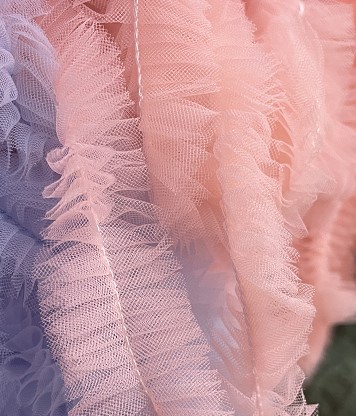 44 Meter 3 cm breiter, plissierter Spitzenbesatz, Stickerei, Rüschen, Organza-Kante zum NäHenne, Brautkleid, Kostüm, Dekoration, Basteln: Anderes