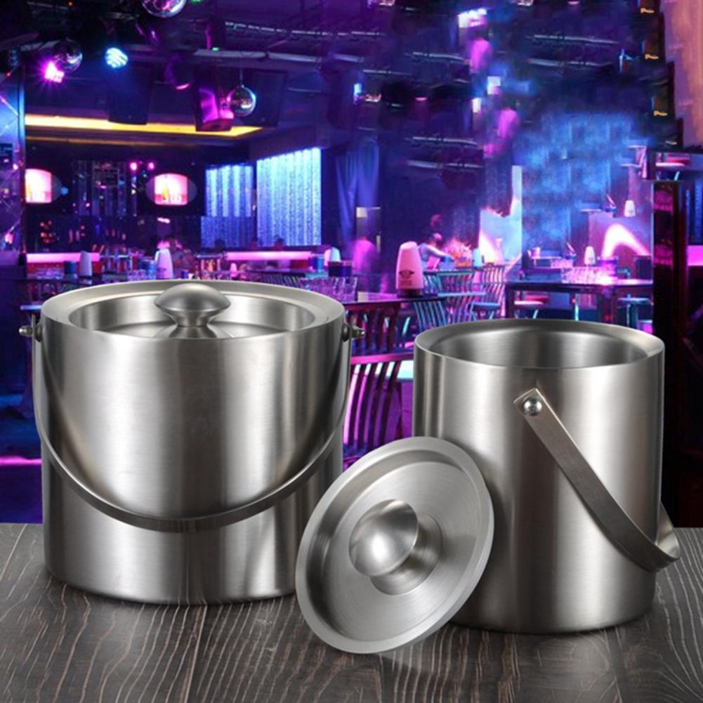 2L/3L Ice Bucket Temperature Resistant Thickened Smooth Surface Ice Cube Container Bucket with Lid for Party