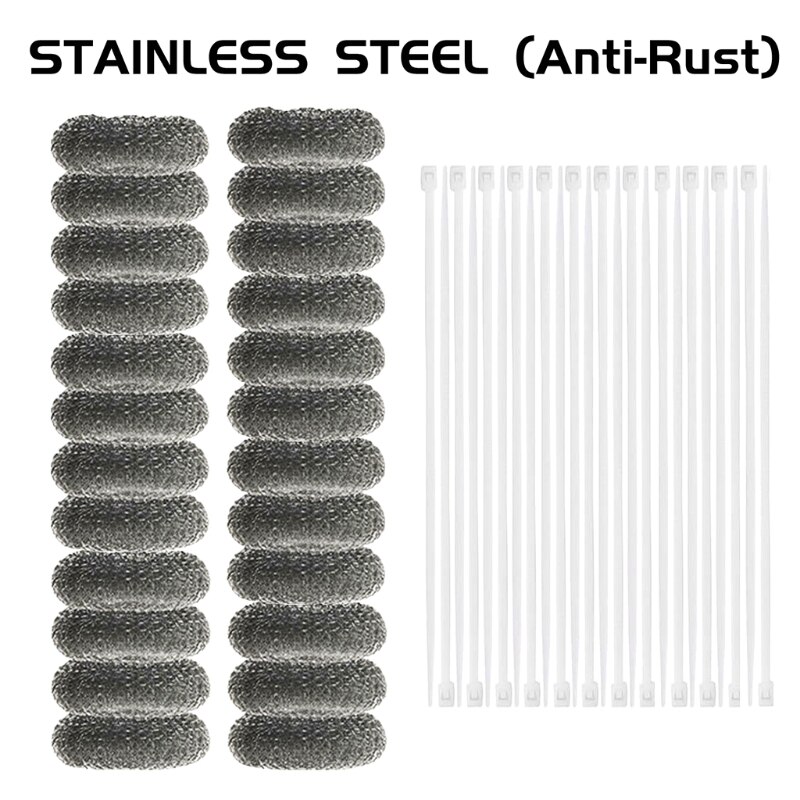 24/36/50 Sets Stainless Steel Anti Rust Washing Machine Lint Snare Traps Washer Hose with Cable Ties