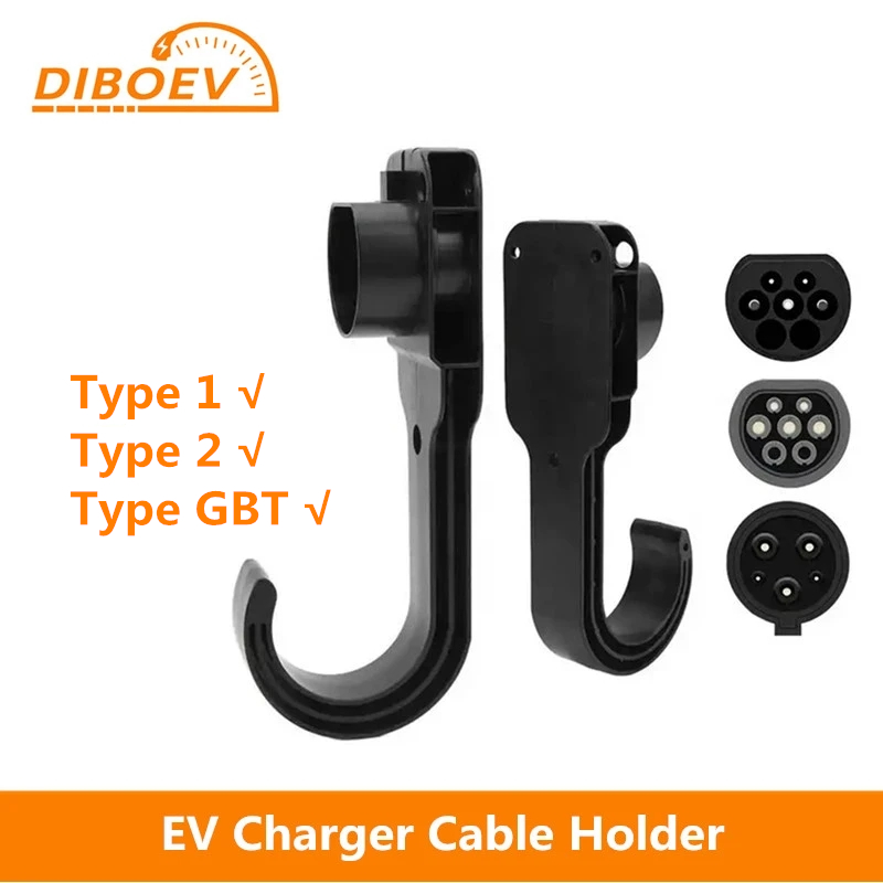 EV Type2 Type1 GBT Oplader Sterke houder Elektrische autoladerhouder ABS Kabelhouder Muurbeugel met schroeven