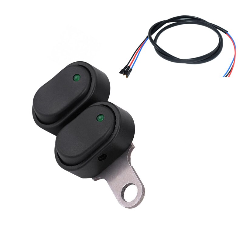 Universal Motorcycle Switch Scooter Headlight Horn Fog Light Mount Waterproof ON OFF Control Handlebar Switch with Indicator: C and Cable