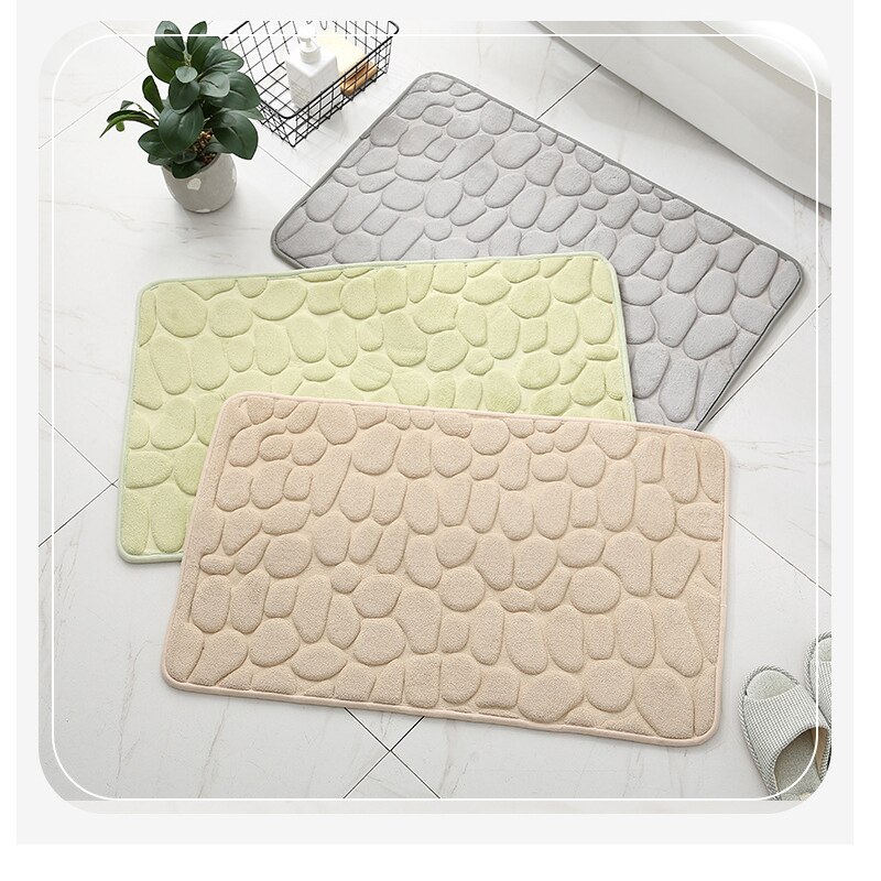 Alfombrilla de adoquines en relieve para baño, alfombra antideslizante para el suelo del baño, de espuma viscoelástica gruesa