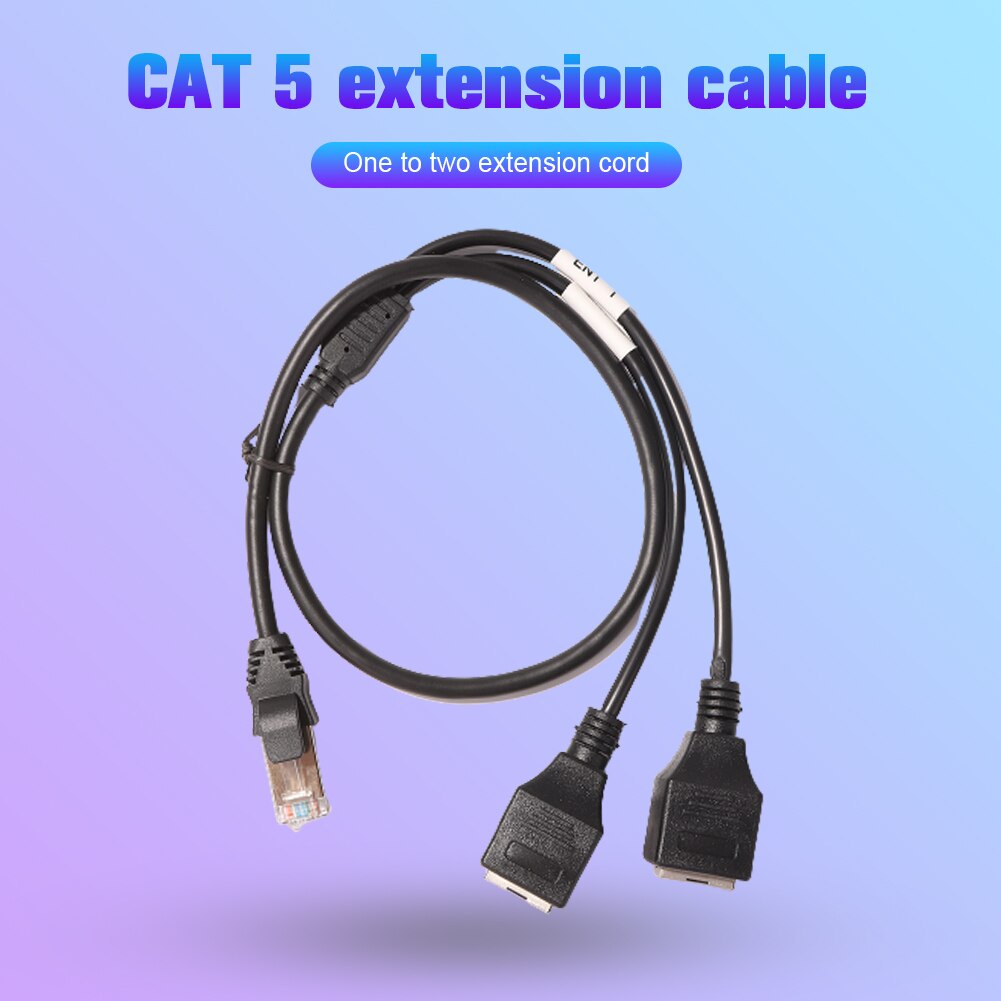 60cm Cat 5 Network Cable Replacement RJ45 1 Male to 2 Female Ethernet LAN Splitter Extension Cable Cord