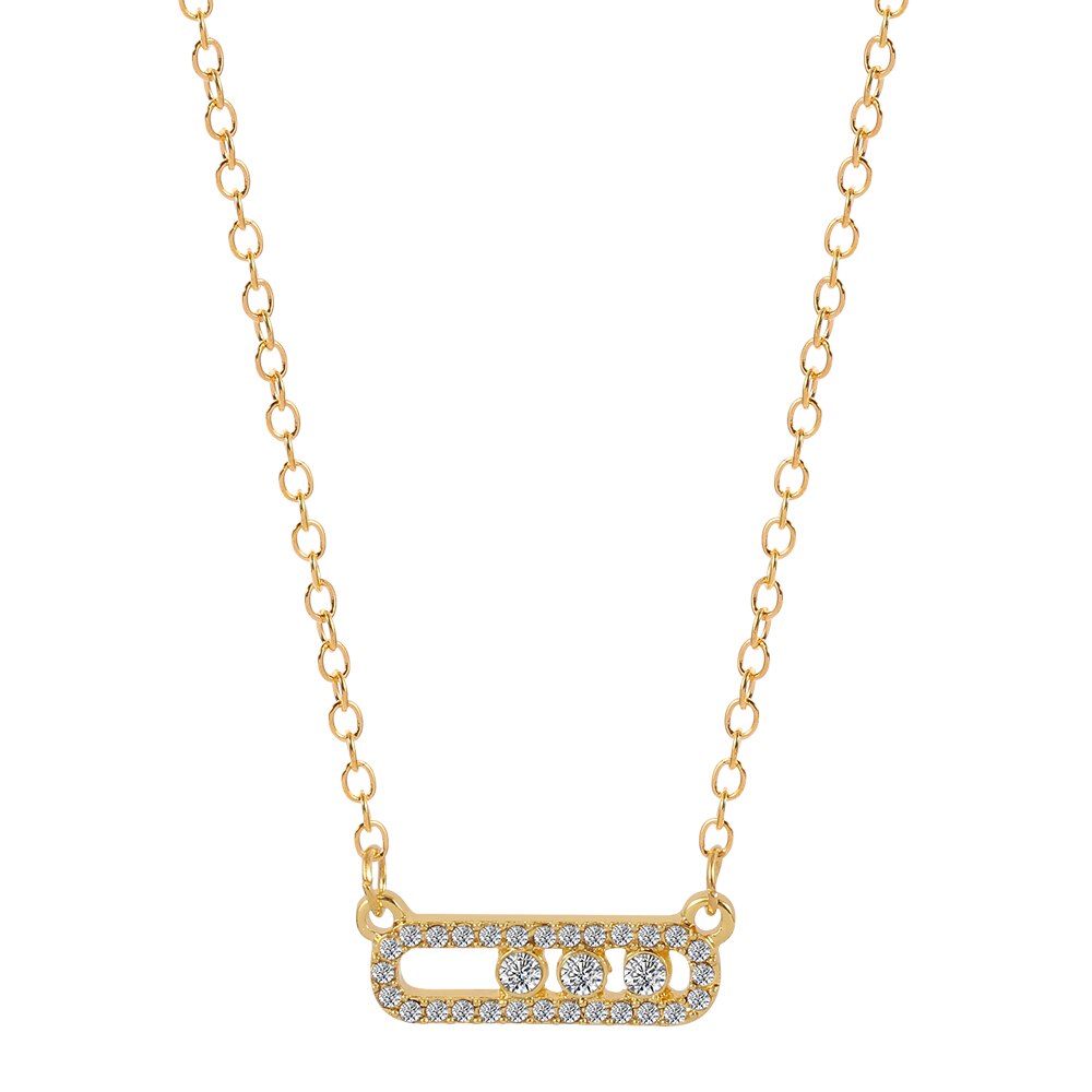 Arabische Stijl Kristal Kraal Hanger Ketting Voor Vrouwen Dainty Bruiloft Sieraden Link Chain 3 Dot Op Ovale Metalen Ketting Colar: gold color