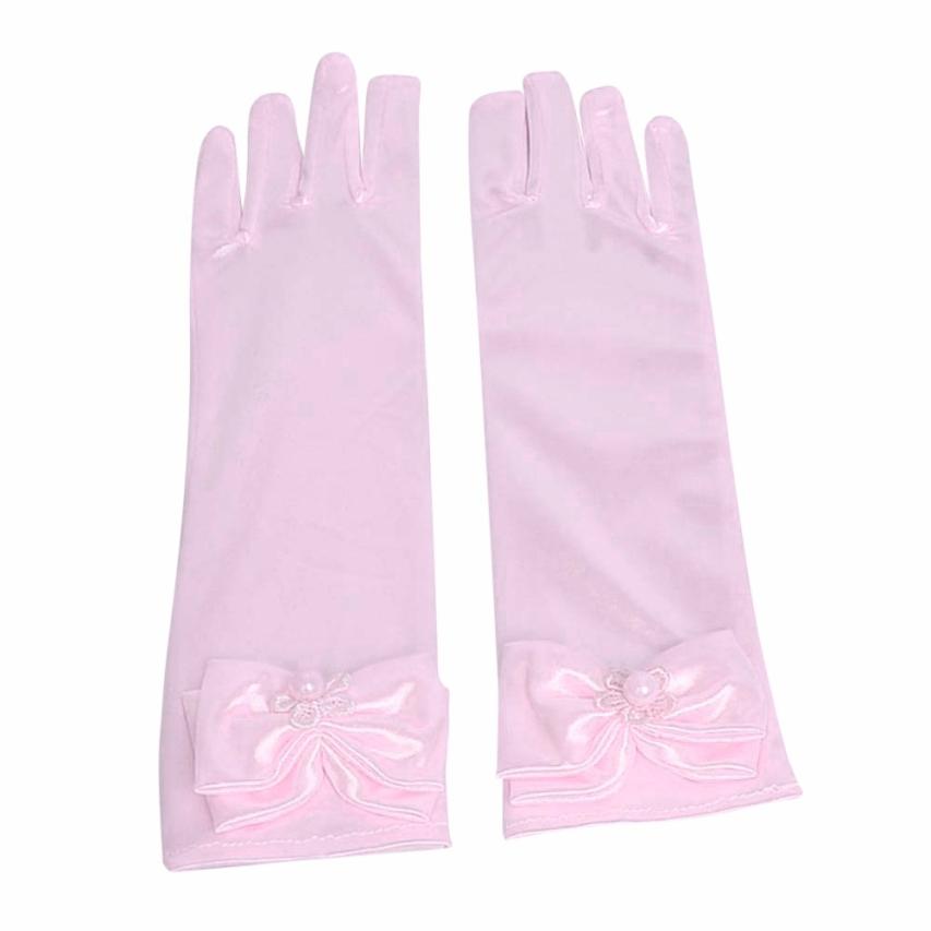 Cheap Infant Baby Children Girls Elbow Pageant Dance Birthday Party Gloves White Wedding Gloves For 3 To 8 Years #5