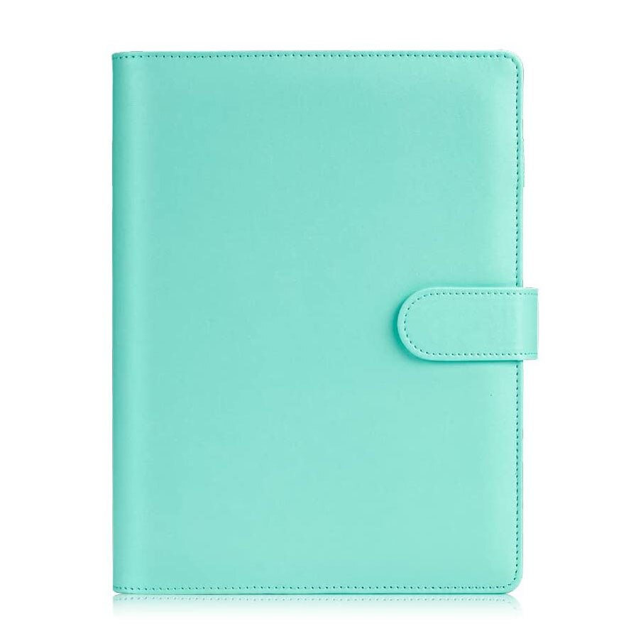Classeur en cuir A5, carnet de notes à 6 anneaux au , organisateur personnel avec fermeture à boucle magnétique: Green