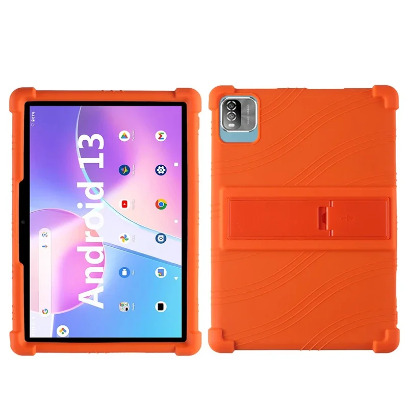 For PRITOM TAB11 Android 14 Tablet, 10 Inch Shockproof Cover Android 13 Tablet Kids Soft Silicon Stand Protective Shell: Orange
