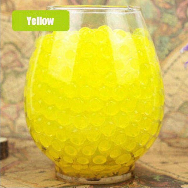 Water crystal soil mud hydrogel gel children's toys water drops potted hydroponic: Yellow